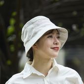 リネンメッシュクロッシェハット